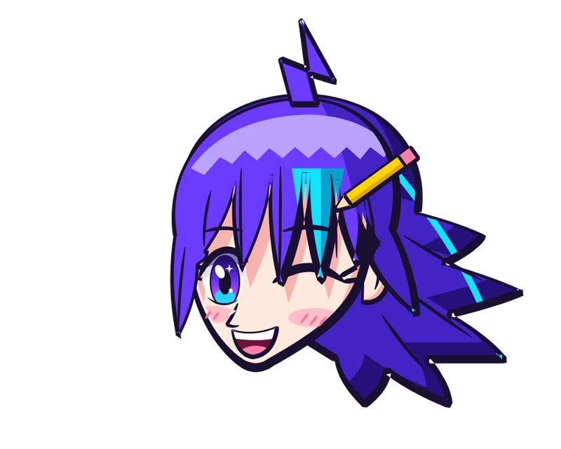 Illustrazione manga di un personaggio sorridente